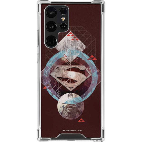 DC Comics Superman Purple Abstract Collage Galaxy S24 Ultra Clear Case