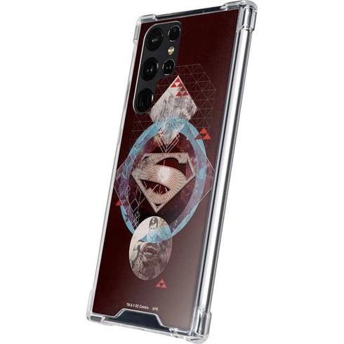 DC Comics Superman Purple Abstract Collage Galaxy S24 Ultra Clear Case