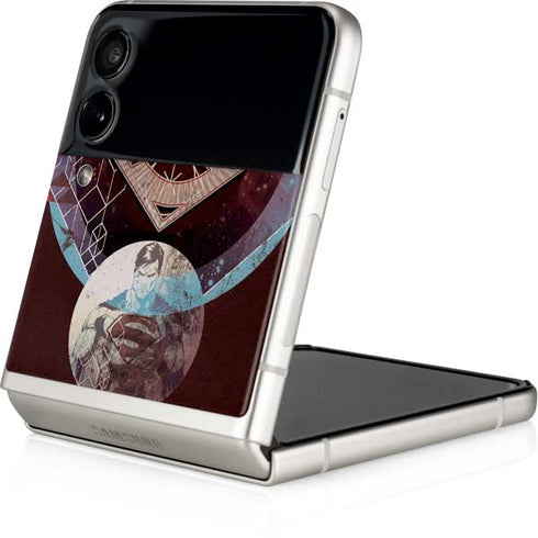 DC Comics Superman Purple Abstract Collage Galaxy Z Flip3 5G Skin