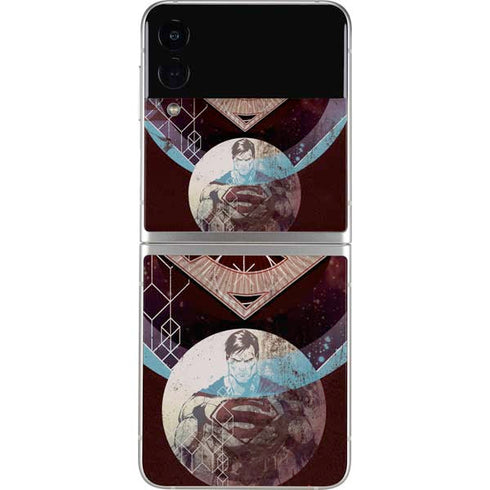 DC Comics Superman Purple Abstract Collage Galaxy Z Flip4 5G Skin