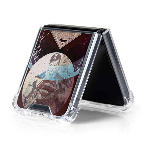 DC Comics Superman Purple Abstract Collage Galaxy Z Flip5 5G Clear Case