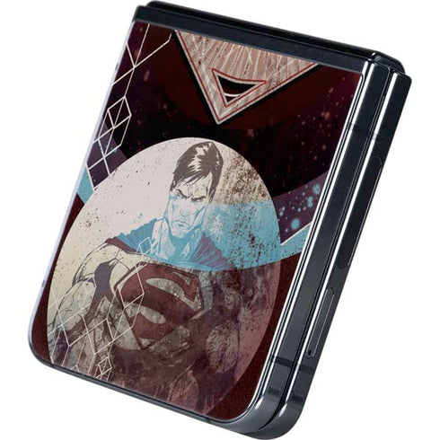 DC Comics Superman Purple Abstract Collage Galaxy Z Flip5 5G Skin