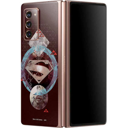 DC Comics Superman Purple Abstract Collage Galaxy Z Fold2 5G Skin