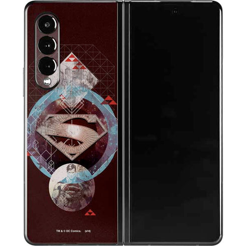 DC Comics Superman Purple Abstract Collage Galaxy Z Fold3 5G Skin