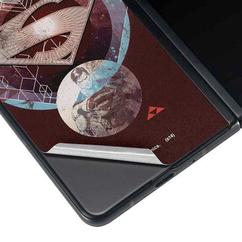 DC Comics Superman Purple Abstract Collage Galaxy Z Fold3 5G Skin