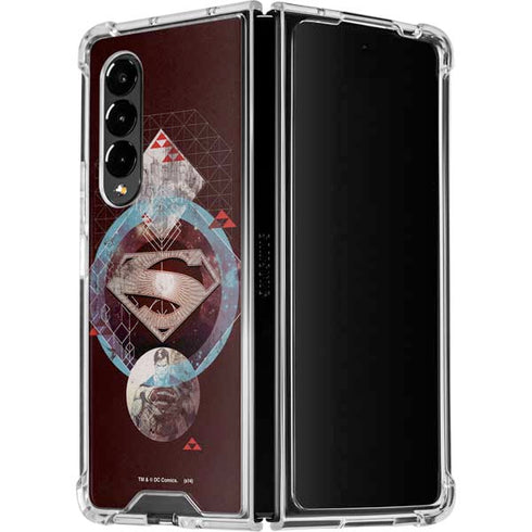 DC Comics Superman Purple Abstract Collage Galaxy Z Fold4 5G Clear Case