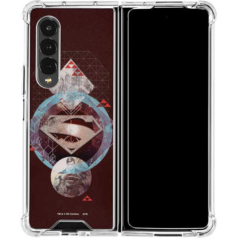 DC Comics Superman Purple Abstract Collage Galaxy Z Fold4 5G Clear Case