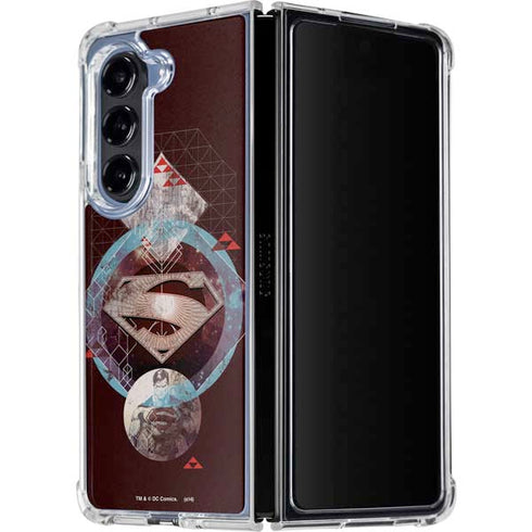 DC Comics Superman Purple Abstract Collage Galaxy Z Fold5 5G Clear Case