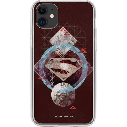 DC Comics Superman Purple Abstract Collage iPhone 11 Clear Case