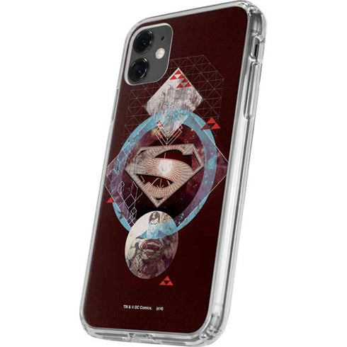 DC Comics Superman Purple Abstract Collage iPhone 11 Clear Case