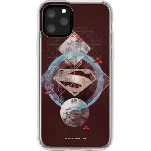 DC Comics Superman Purple Abstract Collage iPhone 11 Pro Clear Case