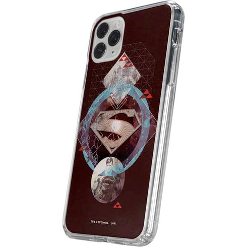 DC Comics Superman Purple Abstract Collage iPhone 11 Pro Clear Case
