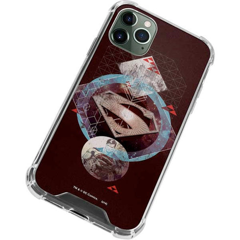DC Comics Superman Purple Abstract Collage iPhone 11 Pro Max Clear Case