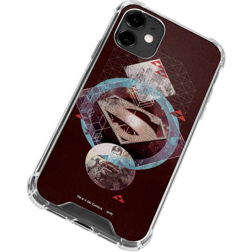 DC Comics Superman Purple Abstract Collage iPhone 12 Clear Case