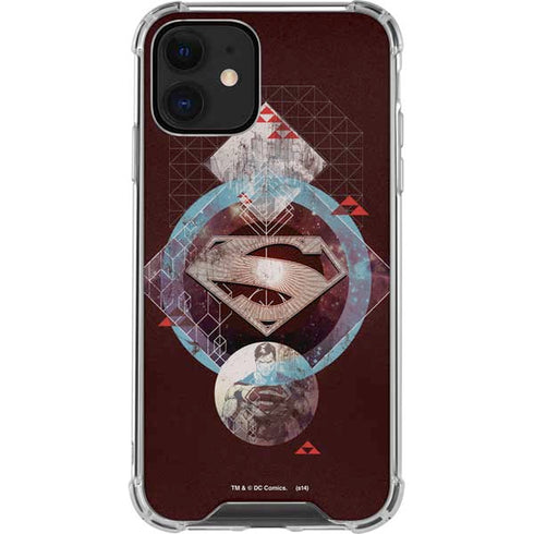 DC Comics Superman Purple Abstract Collage iPhone 12 Mini Clear Case