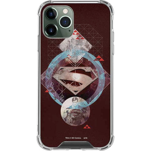 DC Comics Superman Purple Abstract Collage iPhone 12 Pro Clear Case