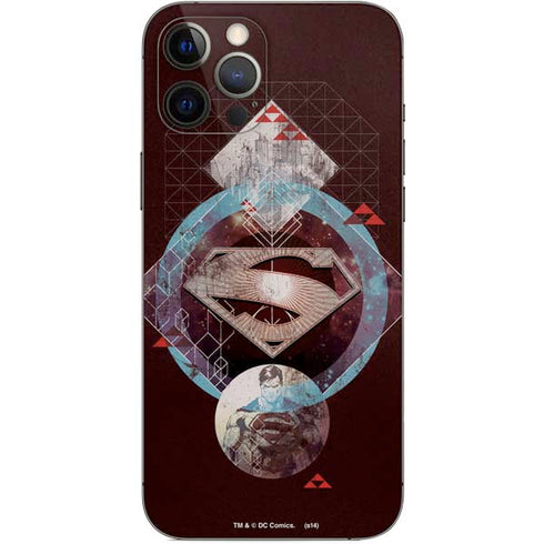 DC Comics Superman Purple Abstract Collage iPhone 12 Pro Max Skin