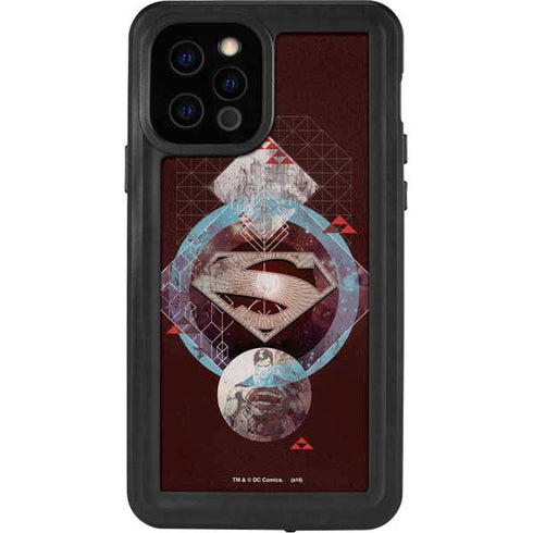 DC Comics Superman Purple Abstract Collage iPhone 12 Pro Waterproof Case