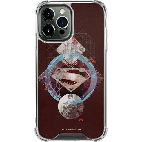 DC Comics Superman Purple Abstract Collage iPhone 13 Pro Max Clear Case