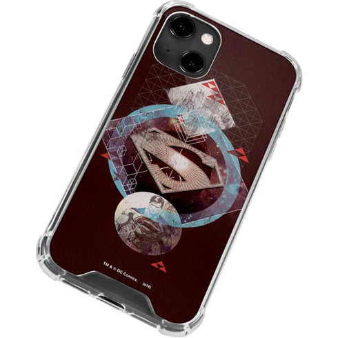 DC Comics Superman Purple Abstract Collage iPhone 14 Clear Case
