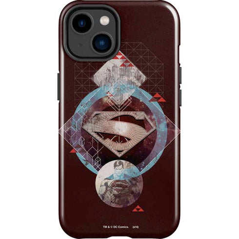 DC Comics Superman Purple Abstract Collage iPhone 14 Plus Impact Case