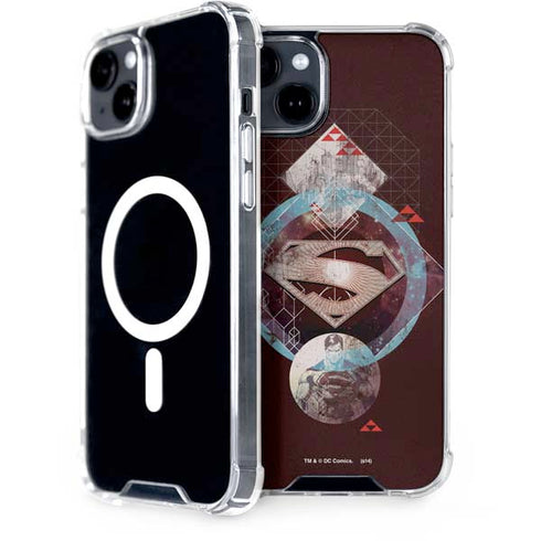 DC Comics Superman Purple Abstract Collage iPhone 14 MagSafe Case