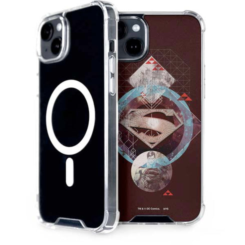 DC Comics Superman Purple Abstract Collage iPhone 15 Plus MagSafe Case
