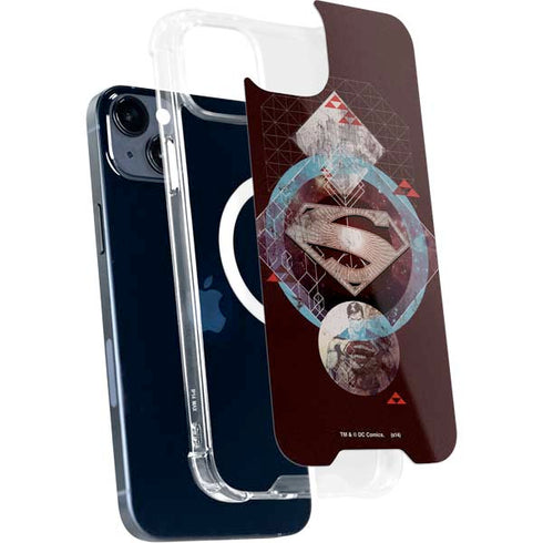 DC Comics Superman Purple Abstract Collage iPhone 15 Plus MagSafe Case