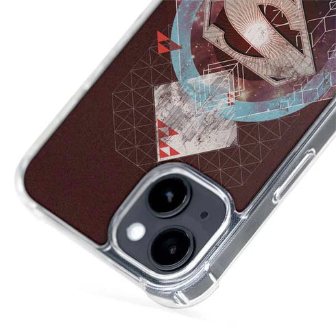 DC Comics Superman Purple Abstract Collage iPhone 15 Plus MagSafe Case