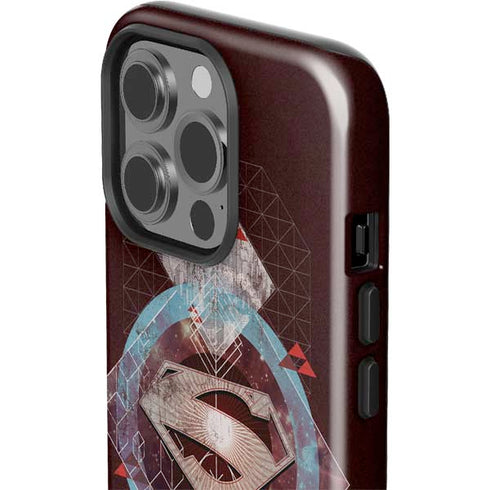 DC Comics Superman Purple Abstract Collage iPhone 15 Pro Impact Case