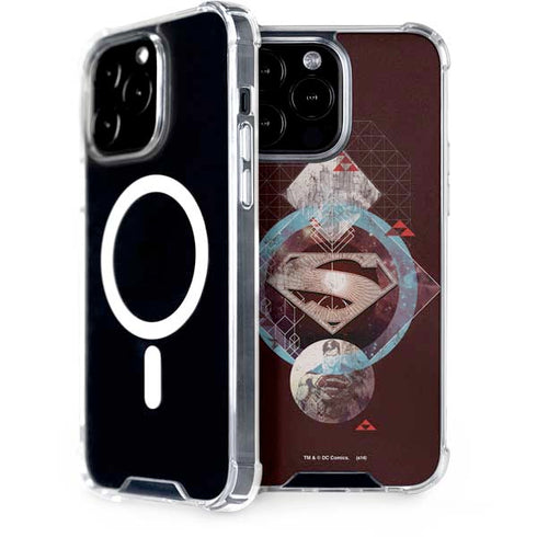 DC Comics Superman Purple Abstract Collage iPhone 15 Pro Max MagSafe Case