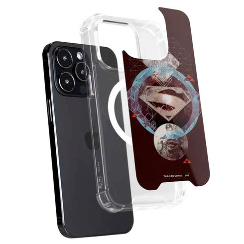 DC Comics Superman Purple Abstract Collage iPhone 14 Pro Max MagSafe Case