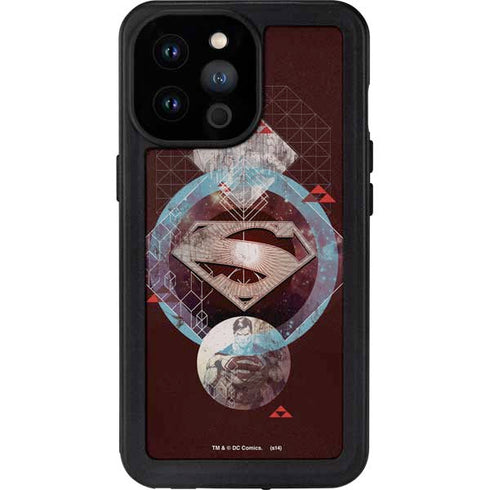DC Comics Superman Purple Abstract Collage iPhone 14 Pro Max Waterproof Case