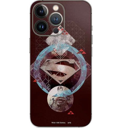 DC Comics Superman Purple Abstract Collage iPhone 14 Pro Skin