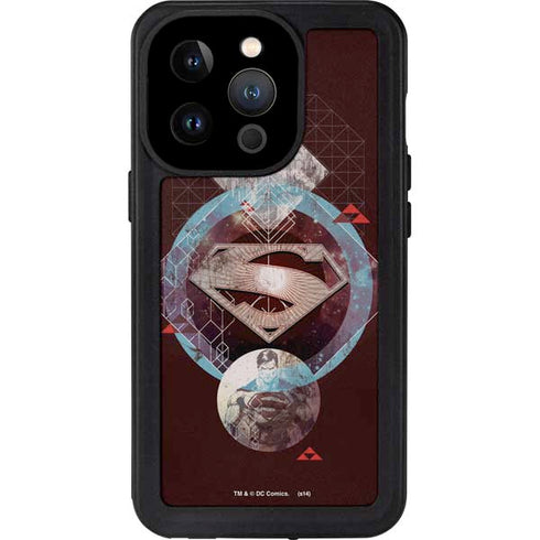 DC Comics Superman Purple Abstract Collage iPhone 14 Pro Waterproof Case