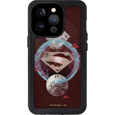 DC Comics Superman Purple Abstract Collage iPhone 15 Pro Waterproof Case