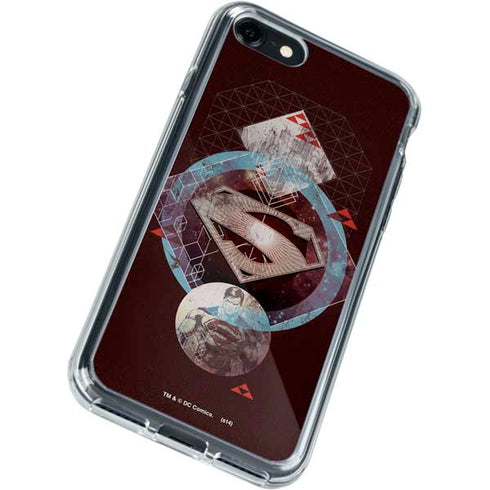 DC Comics Superman Purple Abstract Collage iPhone SE (2nd & 3rd Gen) Clear Case