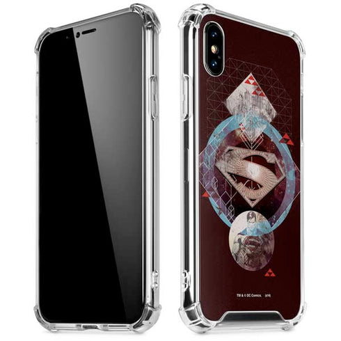 DC Comics Superman Purple Abstract Collage iPhone XS Max Clear Case