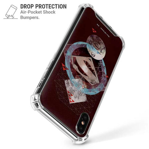 DC Comics Superman Purple Abstract Collage iPhone XS Max Clear Case