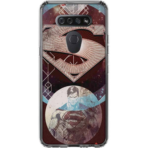 DC Comics Superman Purple Abstract Collage LG K51/Q51 Clear Case