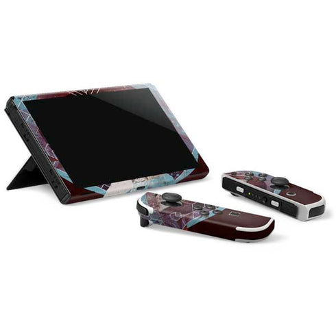 DC Comics Superman Purple Abstract Collage Nintendo Switch OLED (2021) Skin