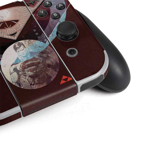 DC Comics Superman Purple Abstract Collage Nintendo Switch OLED (2021) Skin