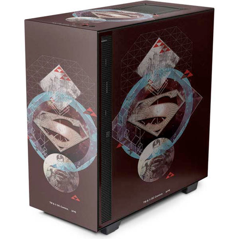 DC Comics Superman Purple Abstract Collage NZXT H510 Compact ATX Mid-Tower Case Skin
