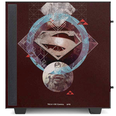 DC Comics Superman Purple Abstract Collage NZXT H510 Compact ATX Mid-Tower Case Skin