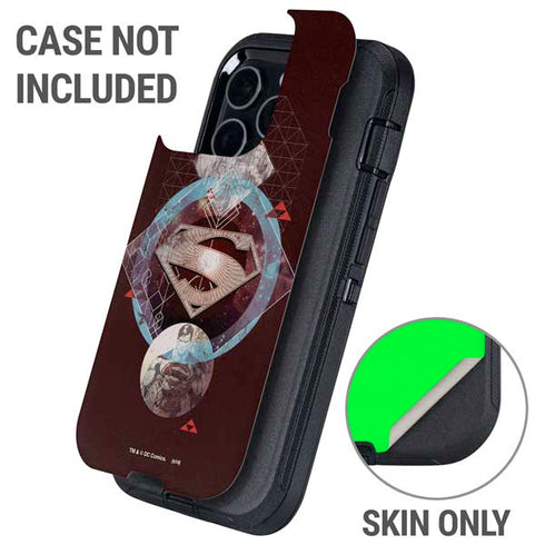 DC Comics Superman Purple Abstract Collage Otterbox Defender iPhone Skin