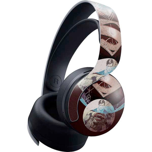 DC Comics Superman Purple Abstract Collage PULSE 3D Wireless Headset for PS5 Skin