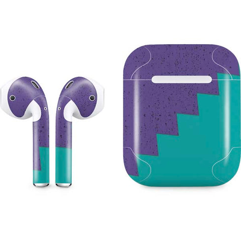 Purple Turquoise Zig Zag Apple AirPods Skin