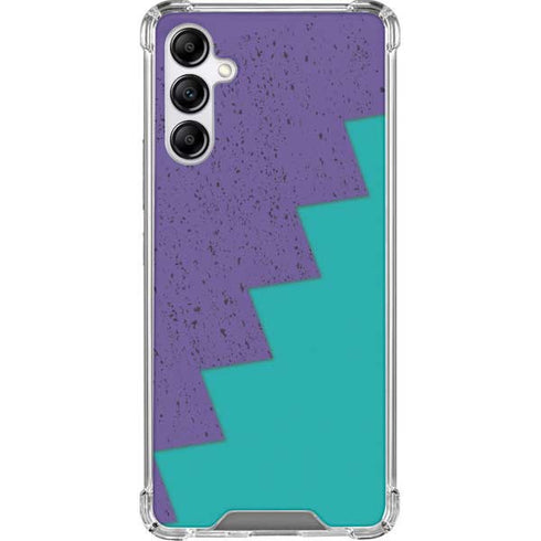 Purple Turquoise Zig Zag Galaxy A14 5G Clear Case