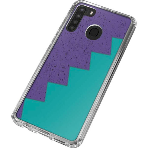 Purple Turquoise Zig Zag Galaxy A21 Clear Case
