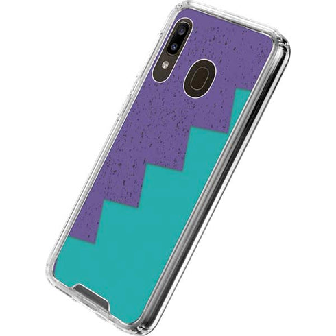 Purple Turquoise Zig Zag Galaxy A30 Clear Case